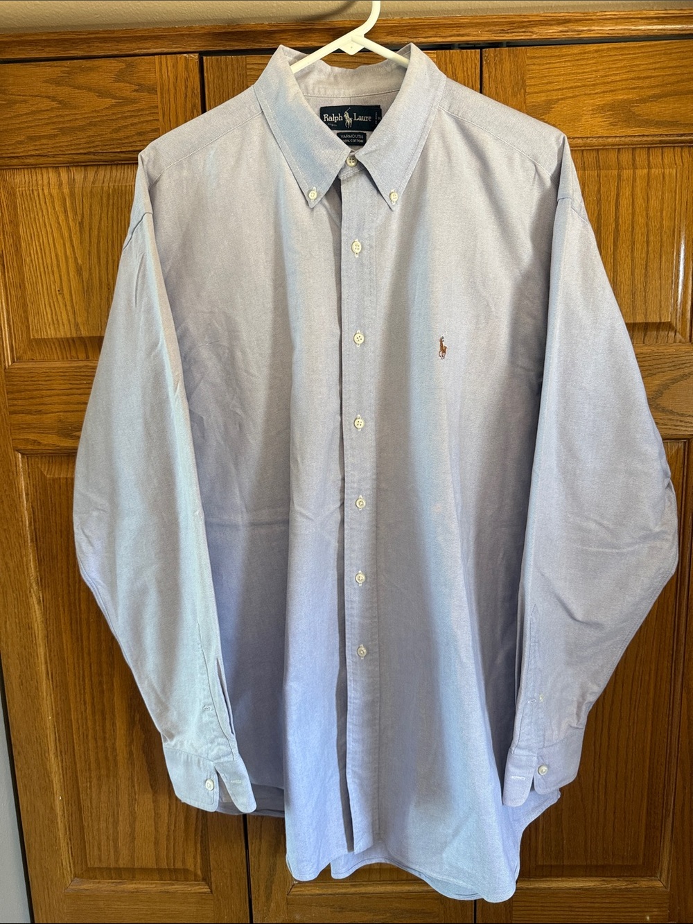 Ralph Lauren Light Blue Button-Down Dress Shirt Yarmouth 100% Cotton